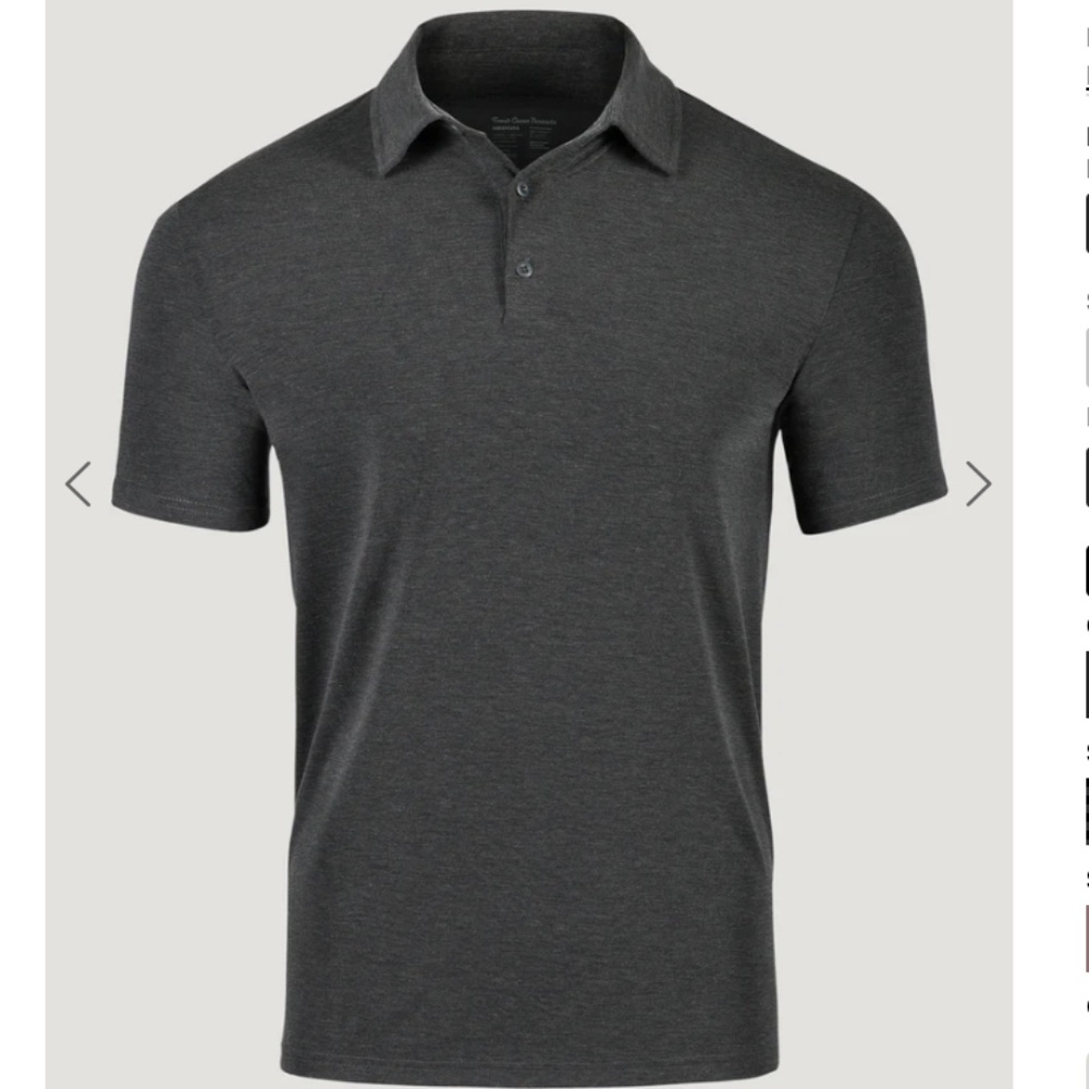 Fresh Clean Threads Performance Charcoal Polo